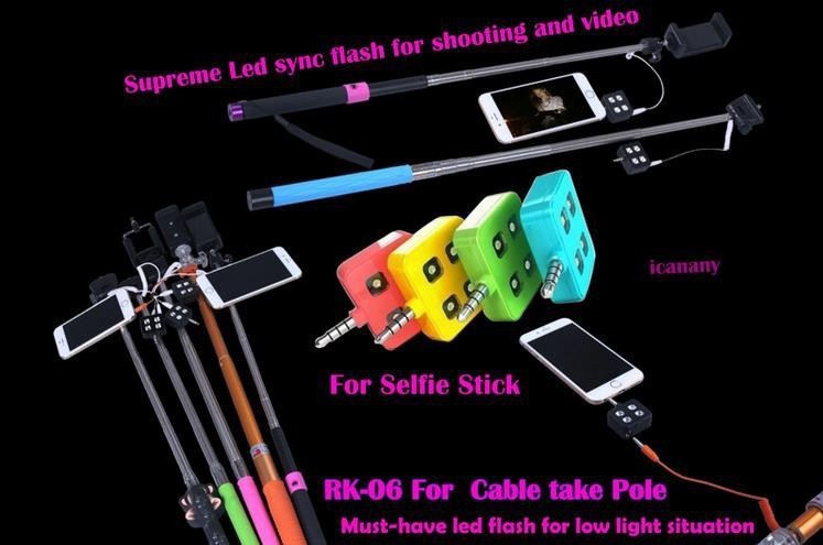 Hot Sell ICANNY RK06 Smart Phone Sync 7.6*1.1*5.3CM LED Flash For The Wire Monopod Selfie Enhancing LED Flash With Cellphone Etc Hot Sell ICANNY RK06 Smart Phone Sync 7.6*1.1*5.3CM LED Flash For The Wire Monopod Selfie Enhancing LED Flash With Cellphone Etc