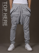 2015 New Fashion Mens Jogger Pants Men Loose Hip Hop Harem Joggers Cotton Solid Comfort Casual
