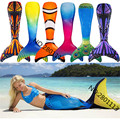 2017 Hot Selling Women Girls Mermaid Tail and Monofin Swimmable Summer Swimsuit Adult Kids Flippers Cosplay