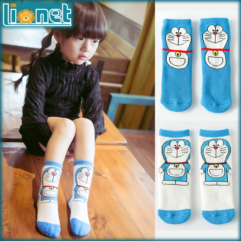 baby socks cartoon doraemon Cute girls boys kids socks 2 styles winter thick cotton terry towel