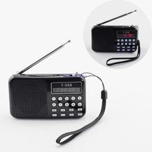 Retail-B Black Digital Stereo FM Radio MP3 Music Player Speaker LED Light USB/TF Card FS