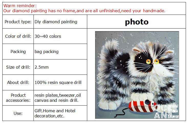 colorful cat diy diamond painting cross stitch animal series home decoration sqaure drill full diamond embroidery