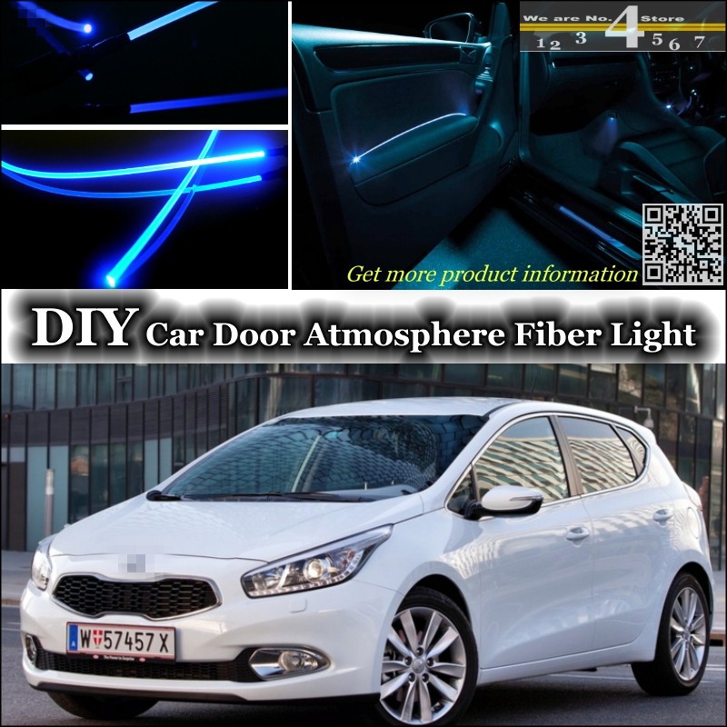interior Ambient Light Tuning Atmosphere Fiber Optic Band Lights For KIA Cee\\\'d Ceed Inside Door Panel illumination Not EL light