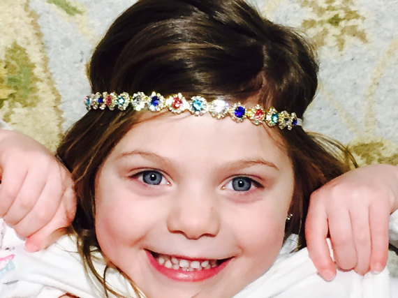 806 New baby headbands for christening 903 Crystal Headbands multicoloured Rhinestone Baby Headbands Christening   