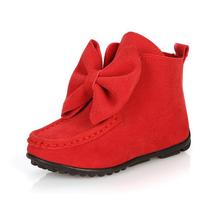 Manufacturers selling children boots shoes fashion big bow girls boots shoes leather flat kids boot casual size 21-30 boot girls