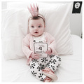 Baby girls clothes newborn baby clothing set cotton long sleeved Troubie baby letter printing t shirt