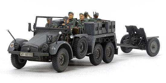 Tamiya model 32580 World War II German military armored vehicles even six 37mm anti-tank gun