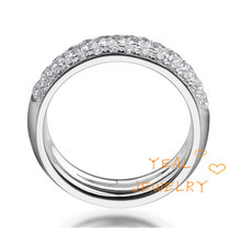 Romantic Drusy Wedding Rings For Women Shiny Circon Stone 925 Sterling Silver Fashion Jewelry Wholesale Size
