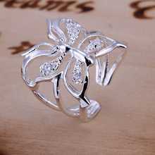 Lose Money Promotions! Wholesale 925 silver ring, 925 silver fashion jewelry, Inlay Butterfly Ring  SMTR035
