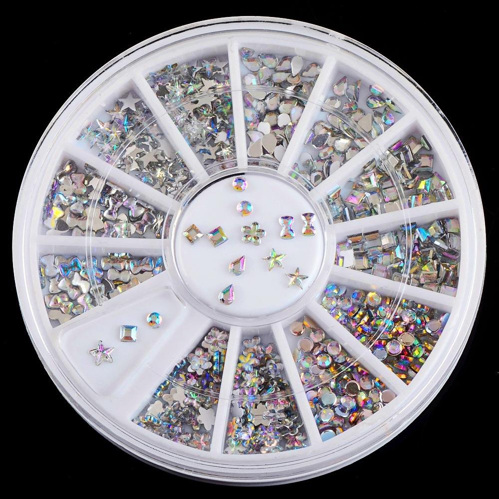 6 Models Shiny Acrylic Nail Art Stickers Tips Glitter Fashion Nail Tools DIY Decoration Stamping ZP025
