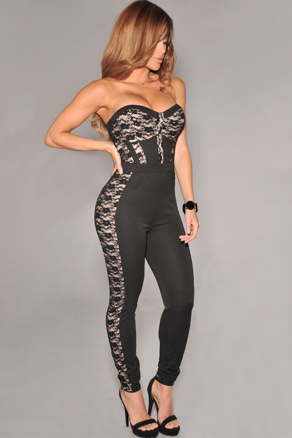 Black-Lace-Nude-Illusion-Padded-Jumpsuit-LC6790-1