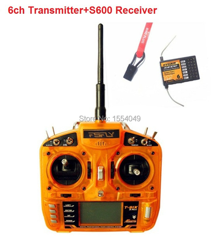 FSFLY 2.4GHz 6 CH Transmitter& Receiver,Radio with S603 Receiver Surpass DX6i JR FUTABA for Helicopters,Airplanes,Quadcopters