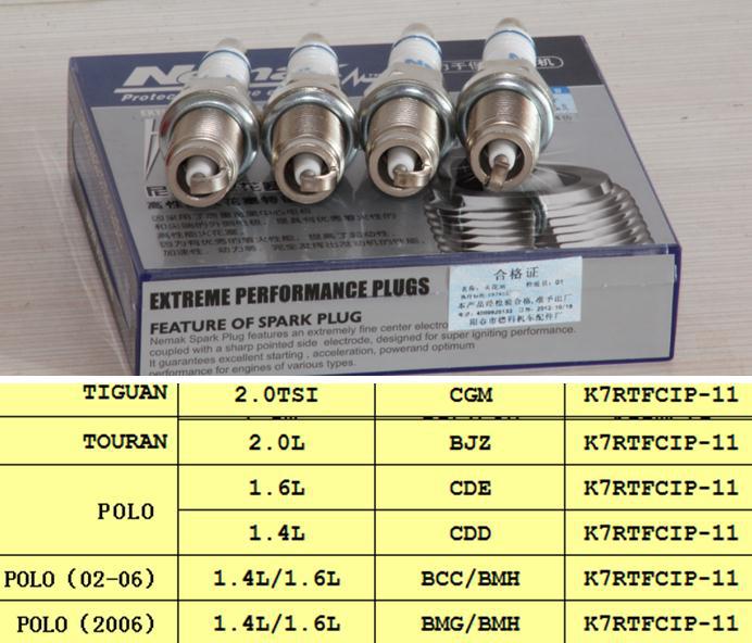 Replacement Parts Platinum iridium spark plugs for vw tiguan touran 2006 polo 2 0TSI 20 L