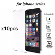 10pcs 0.26mm Screen Protector for iPhone 4 4s 5 5s SE 6 6s plus Tempered Glass Screen Protector for iPhone 6 6s Protective Film