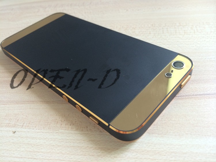 for iphone5 housing with electroplated gold logo and edge 03 open-d