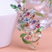 Esmalte Violetta Purple Brooches Luxurious Flowers Broches For Womans Collar Pins Buckle Broche Relogio Femininos Wedding Dress