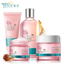Hot,SUQIE Red ginseng snail Essence cream Carry bright color Removes Pigment Freckle Anti-Aging Moisturizers Whitening care 4pc