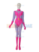 2015 Newest Pink & Purple female halloween cosplay spandex Superhero Costume the most popular show zentai suit free shipping