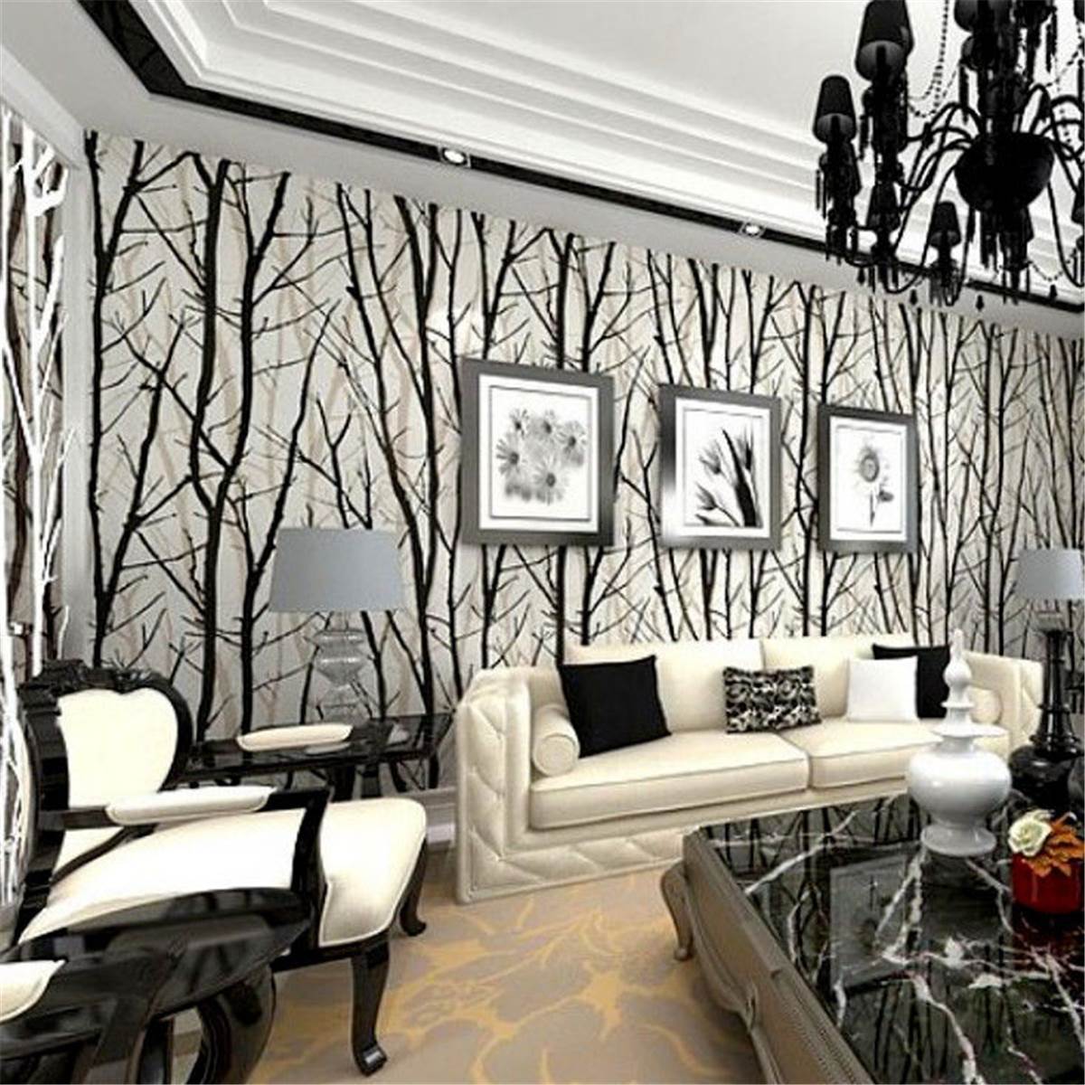 Online kopen wholesale black and white tree decoration uit china ...