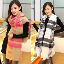b brand Unisex Women Men Warm Blanket Large Oversized Tartan Scarf Wrap Shawl Bufandas Plaid Cozy Checked Pashmina Scarves Q46