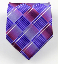 NT0326 Purple Royal Stripe Man s Jacquard Woven Silk Polyester Tie Classic Business Party Wedding Fashion
