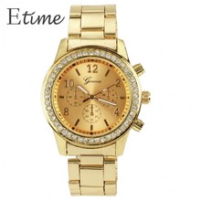 2015 Rose Gold Watch Women Luxury Brand Geneva Ladies Wristwatches Gifts For Girl Full Stainless Steel Rhinestone Quartz Watch58