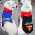 Large Pet Dog Clothes Superman Big Dog Coat Jacket With Hooded Sport Golden Retriever Clothing Winter