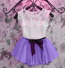 New 2016 children clothing set baby kids girl s chiffonsummer kid beautiful vetidos infants costume