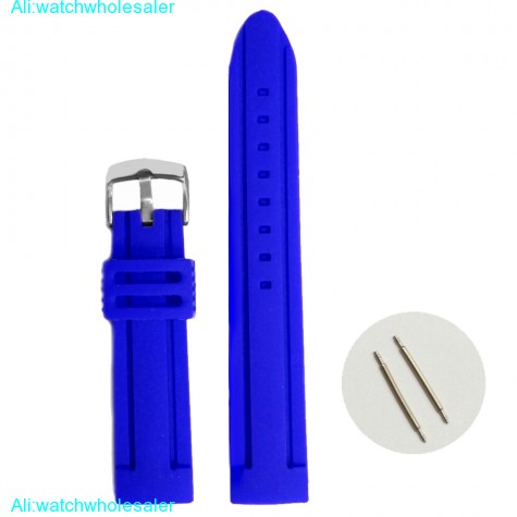 20mm Good Blue Color Silicone Jelly Rubber Unisex Watch Band Straps WB1072E20JB
