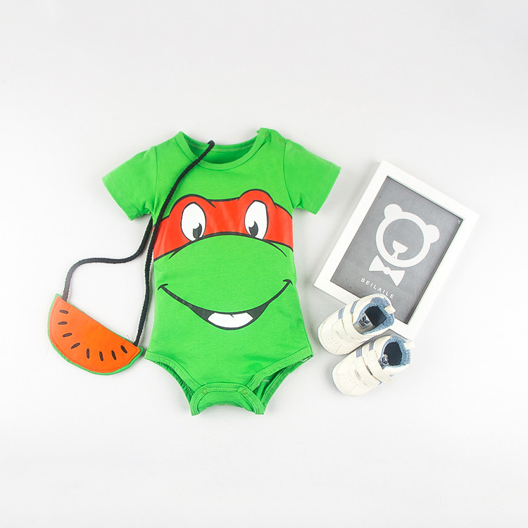 Ninja Turtles 100 Cotton Short Sleeve font b Clothing b font Similar Jumpsuit Printed Baby font