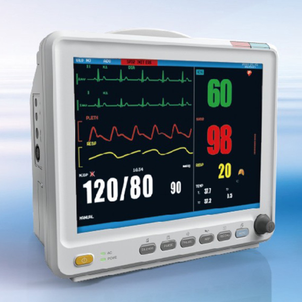 12 inch ICU CCU 6 parameters Patient Monitor PR SPo2 TEMP RESP NIBP EKG