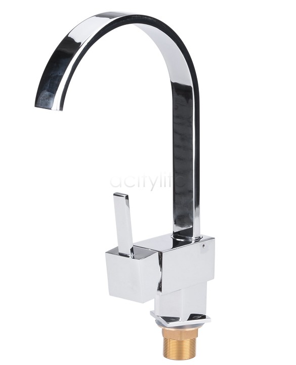 High quality Brushed Chrome Waterfall Bathroom Faucet Kitchen Faucet ...