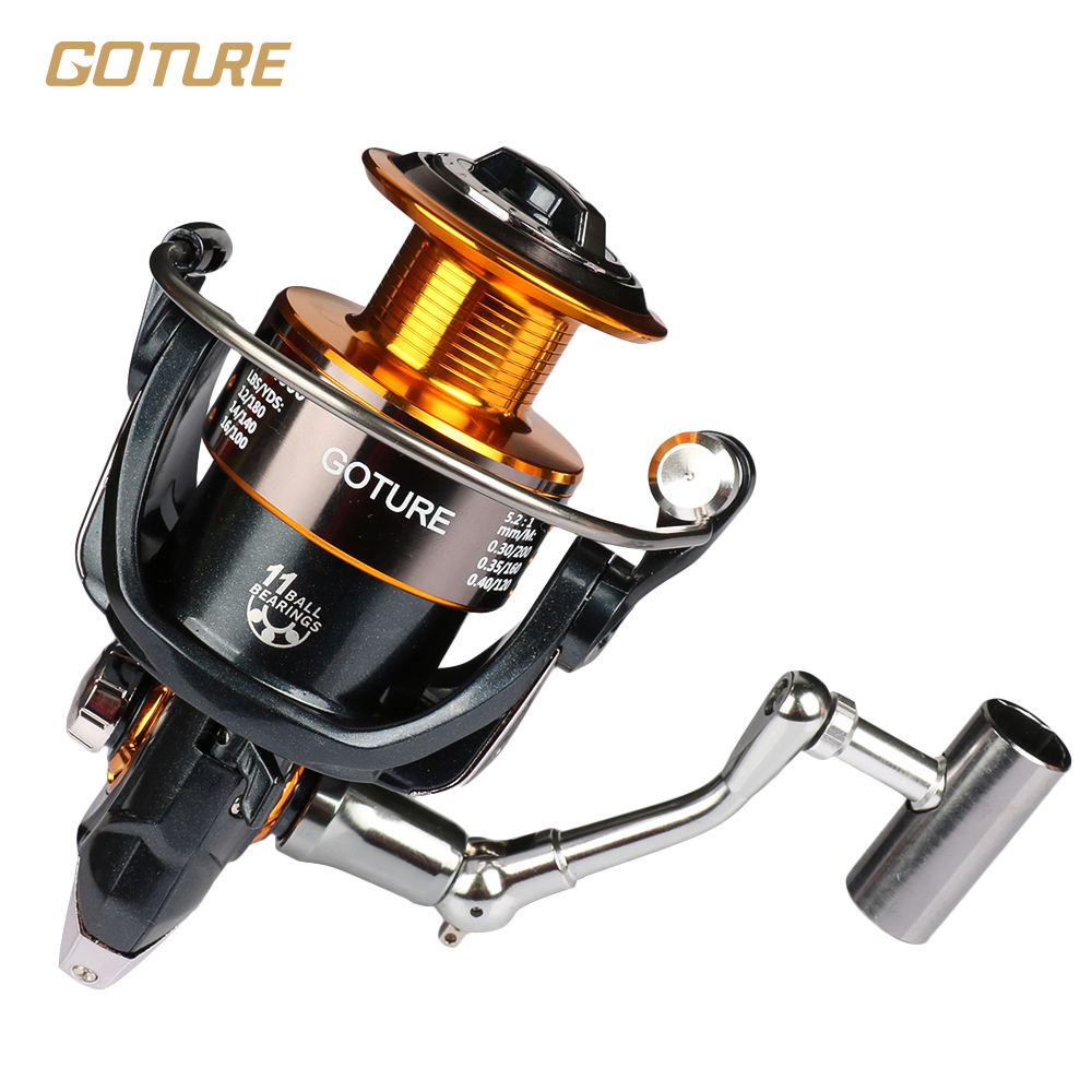 Goture Brand Original 5.2:1 Metal Coil Spinning Fishing Reel GT4000 Carp Fishing Feeder Fish Wheel