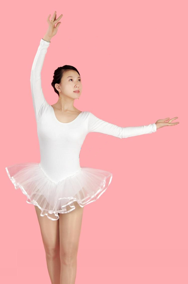 Long Sleeve Adults Ballet Dance Leotard Dress for Women with Ballet