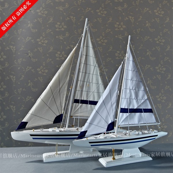  wooden model sailboat sail single American decorative ornaments craft
