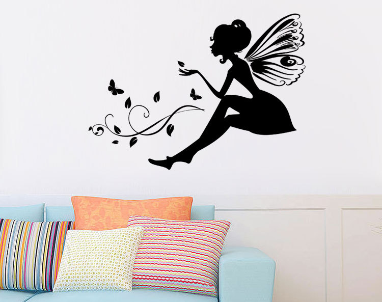 Home Art Decor Vinyl Transfer Decal Angel Graphic Stencil Fairy Wall Sticker 