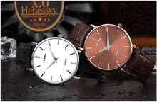 SINOBI men s fashion watch men leather strap quartz watch ultra thin brand watch free shipping