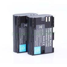 Hot sell 2pcs LP-E6 LPE6 2650mAh Camera Batteries For Canon 5D Mark II III 7D 60D EOS 6D, for canon accessories + wholesale