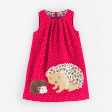 Girls dresses,fall sleeveless vest dress,cute animal pattern flannelette children clothing, brand kids clothes (2-7 yrs)