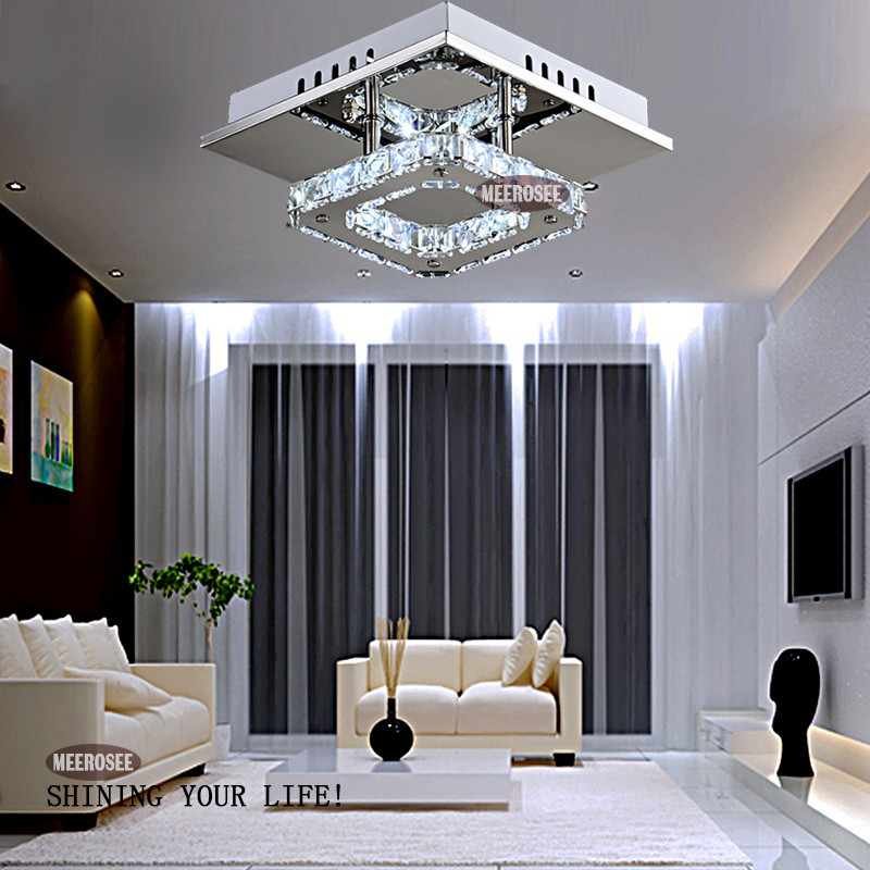 Square Led Crystal Ceiling Light Luces Led Decoracion For Aisle Porch Hallway Stairs With Led Lamp Bulb Small Crystal Light