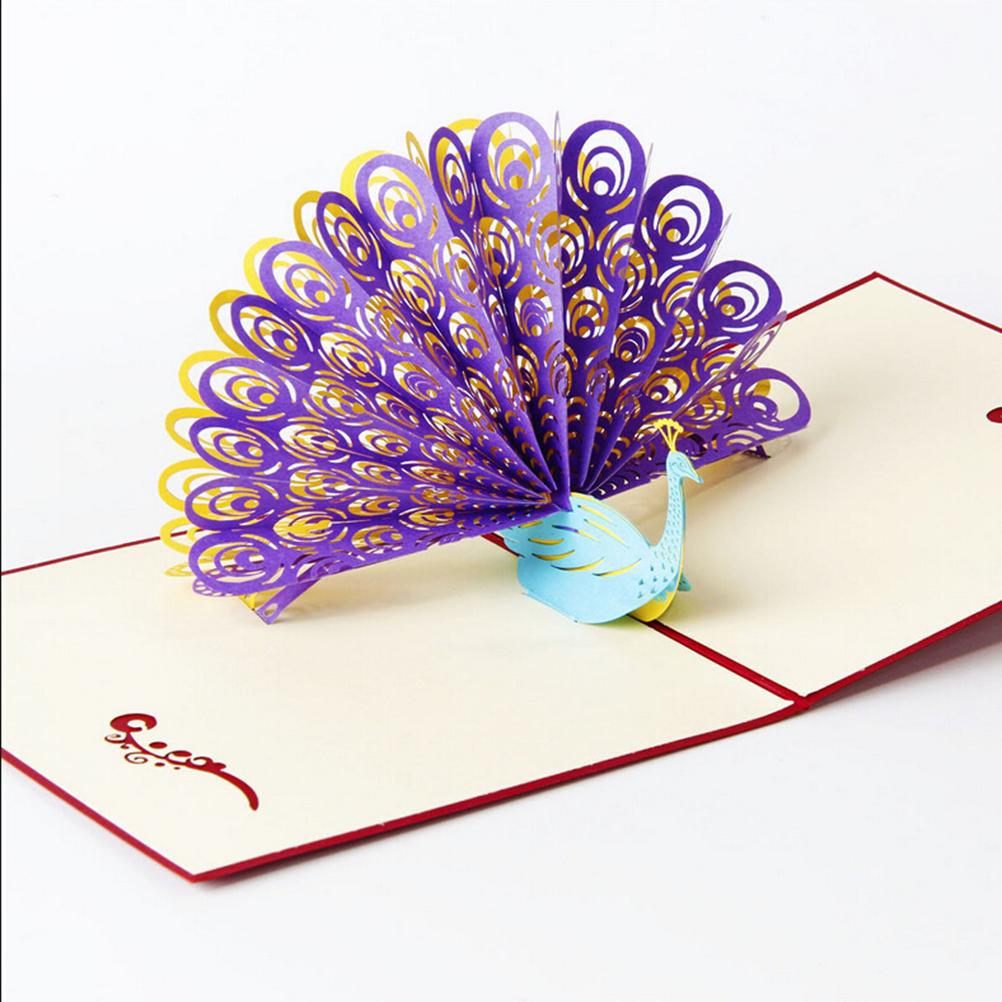 3D Pop up Colourful Peacock Greeting Card Birthday Wedding//TQ Card Anniversary
