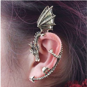 fashion punk personalized gothic vintage retro dragon clip earrings ear cuff B1155