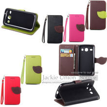 Leaf style Stand Wallet Soft PU Leather Case For Samsung Galaxy Core Duos i8260 i8262 Phone Bag Cover With 2 Card Holder