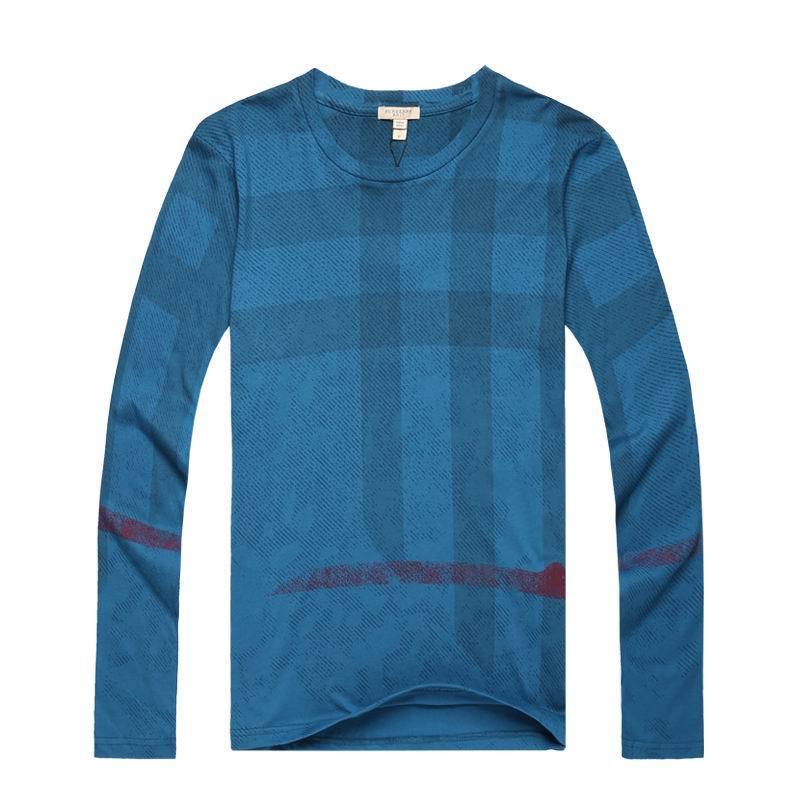Free Shipping Men Brand Fashion Plaid Casual T-shirts/Hot Sale High Quality Designer Long Sleeve Cotton Men Tshirt S-XXL 4 Color