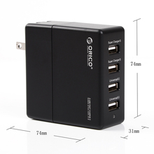 NewR DCK 4U BK Black 4 port USB Portable Wall Charger FOR Cell Phone Tablet PC