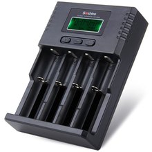New Soshine H4 Li-ion NiCd NiMh LCD Digital Intelligent 4-Slot Battery Charger with EU / US Adapter Car Cable 100- 240V