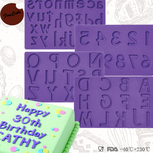 4Pcs/ Set Letters Numbers Wilton Silicone Mold Fondant Gum ...