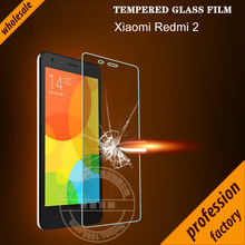 Free shipping for Xiaomi Redmi 2  Tempered Glass Screen Protector Hongmi Redmi 2 Clear HD Screen Guard Glass Protective Film
