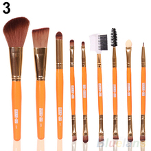 Fancy 9Pcs Blush Lip Makeup Eyebrow Eyeliner Brush Set Cosmetic Tool Beauty Brushes