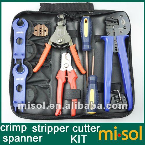 Kit of Solar PV Crimper for MC3 MC4 Connector, Crimping Connector, CRIMPING TOOL, cable cutter, screw driver Kit of Solar PV Crimper for MC3 MC4 Connector, Crimping Connector, CRIMPING TOOL, cable cutter, screw driver